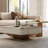Luxury No Assembly Needed 2-Piece Coffee Table Set with Gold Base Storage Drawer Cofee Table for Living Room