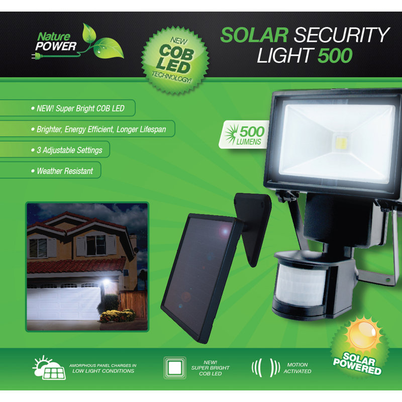 Black Solar Powered LED Motion Sensor Floodlight
