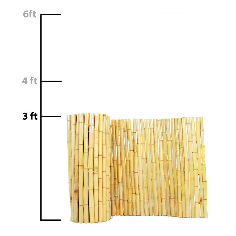 Natural Bamboo Garden Fence Panel 3'H x 8'L
