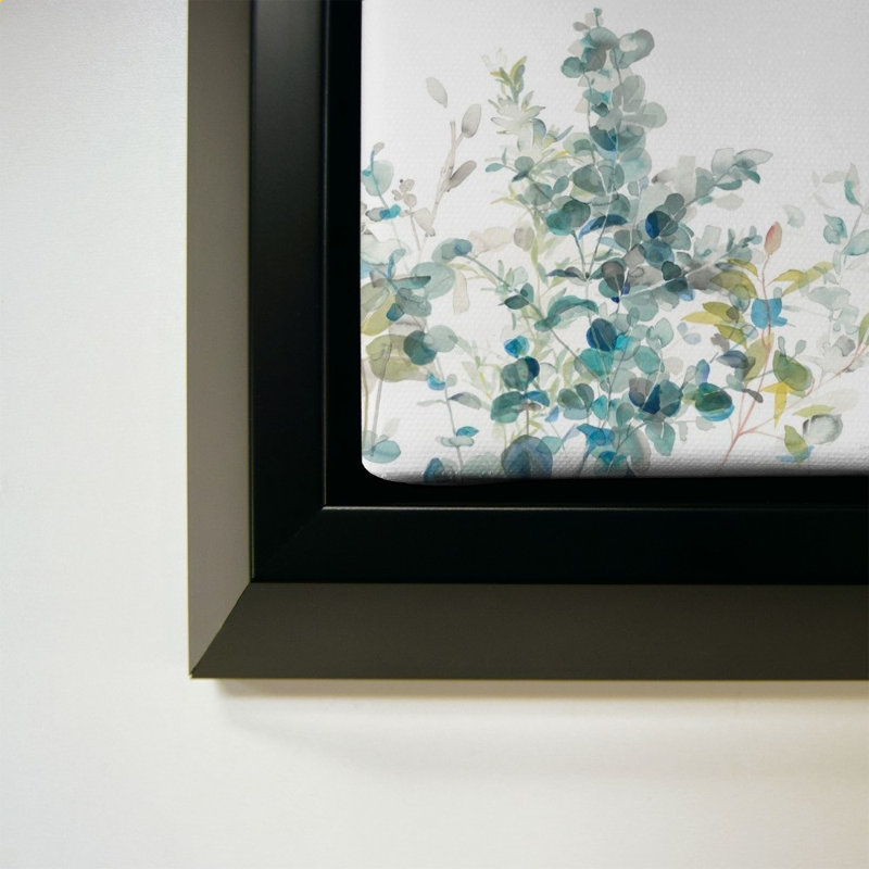 «Eucalyptus I White» par Magnolia Simplicity, gris neutre - impression sur toile, H 40 po x l 40 po, Noir