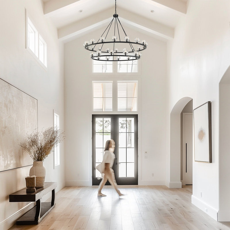 Rashana 30 Light Matte Black Chandelier