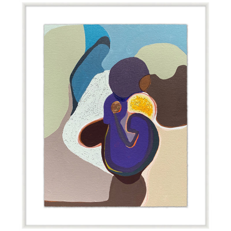 «Colliding Shapes 2» par Christopher Kennedy - peinture encadrée sur papier