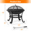 Martinique Round Steel Wood Burning Fire Pit