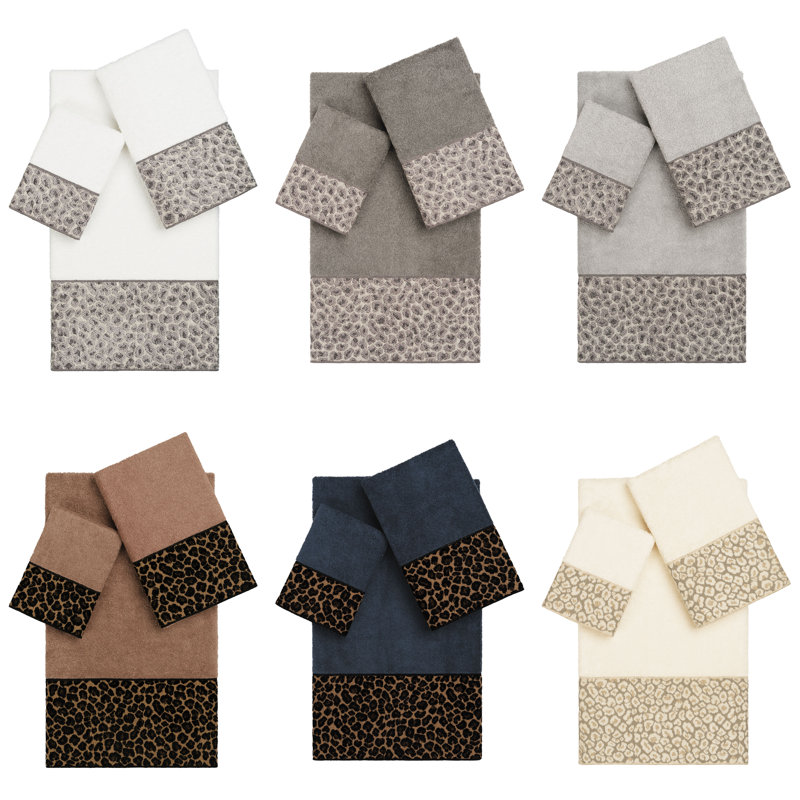Spots 3 Piece Turkish Cotton Towel Set, Midnight Blue