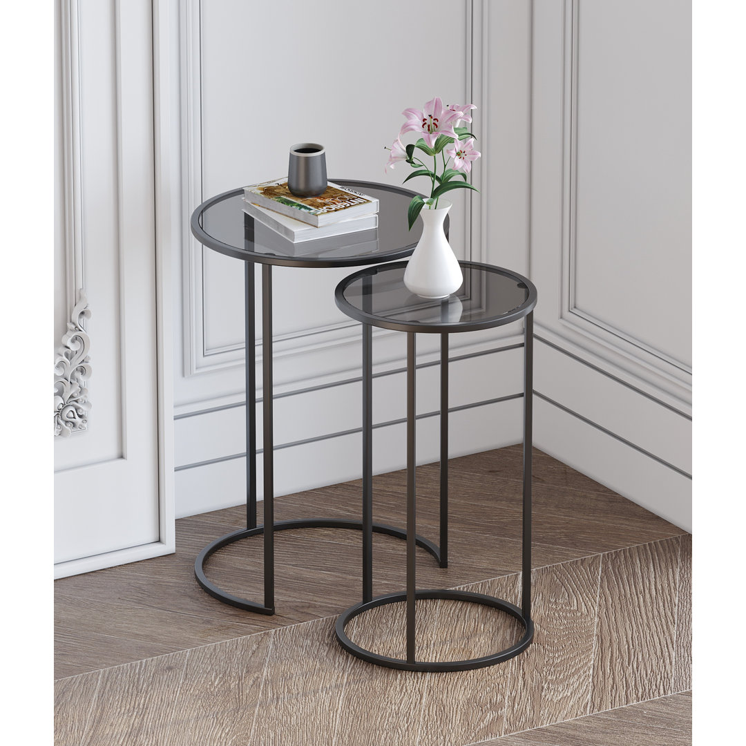 Blanton Glass Top Frame Nesting Tables
