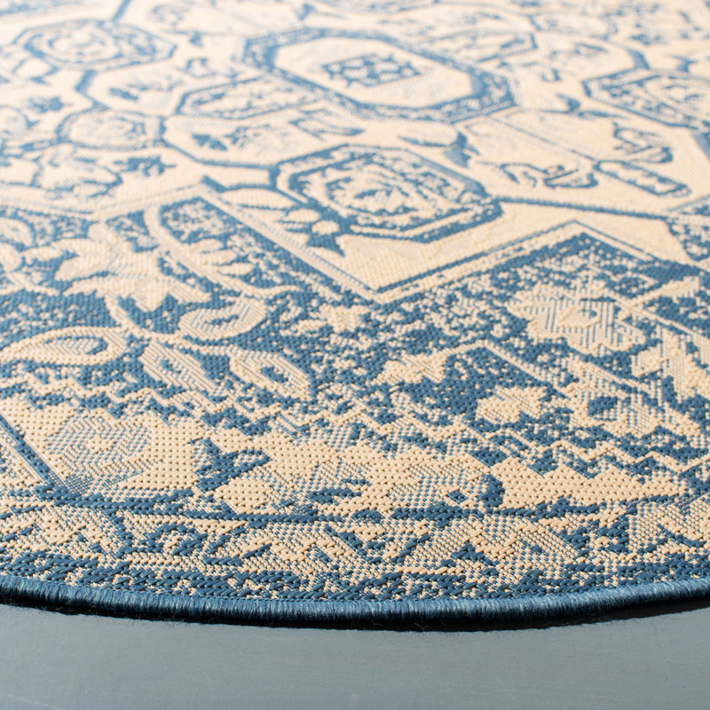 Adler Performance Oriental Indoor/Outdoor Area Rug, Round 6'7"