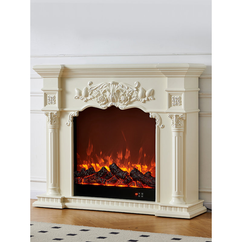 European-style simulated fire electric fireplace decorative insert for home use, 31.50" H x 39.37" W x 12.99" D