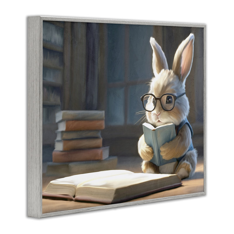 «Bookish Bunny at Desk», estampe numérique, conception de Kim Allen, Estampe numérique Farmhouse, H 24 po x l 30 po