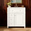 Meuble-lavabo de 30 po de largeur avec lavabo en céramique, armoire de rangement en bois avec tiroir (blanc)-131401541