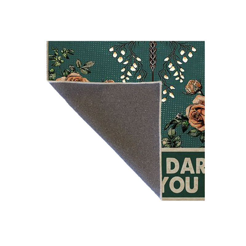 Tapis vert lavable à motif papillon vert, Tapis de couloir 3 pi 3 po x 6 pi 7 po inclus