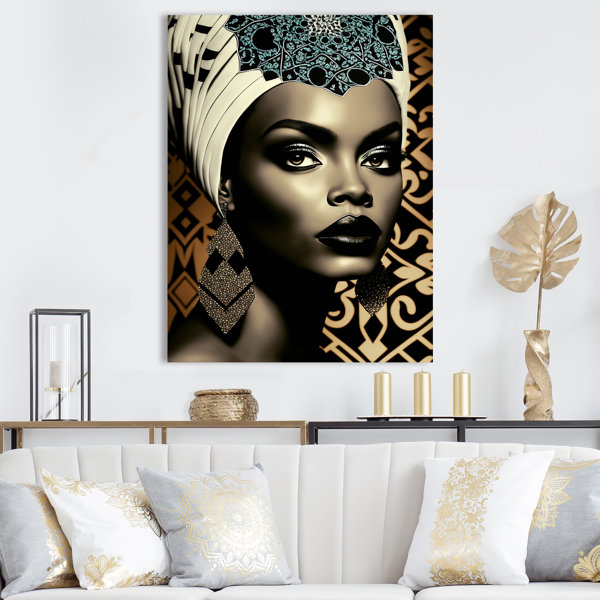 Dakota Fields Classy Portrait Of Elegant African Lady X On Canvas Print ...