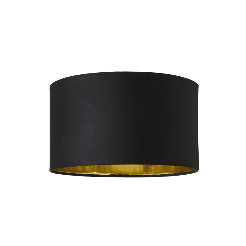Aidas Linen Blend Drum Lamp Shade ( Slip-On ) in Black, 20cm H x 35cm W x 35cm D
