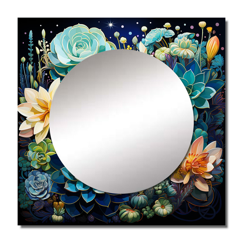 Milbrook - Succulent miroir carré pour décoration murale, 29 po x 29 po