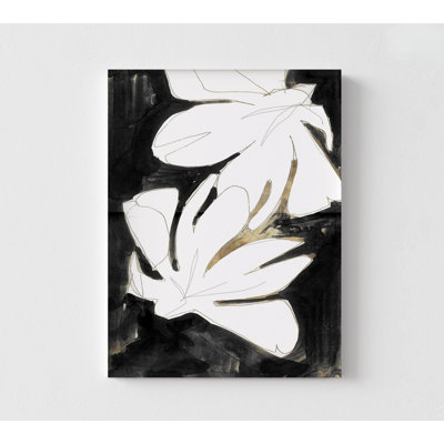Black And Gold Floral II By Cartissi, Abstract Floral Artwork, Framed Flower Poster, White Flower Print, Gold And Black Floral Abstract