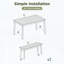 3-Piece Diagonal-Grained Acacia Wood Table & Bench Dining Set