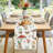 Mushroom & Wildflower Table Runner – Multicolor – Spring & Summer Botanical Design With Butterflies And Green Leaves For Indoor And Outdoor Dining