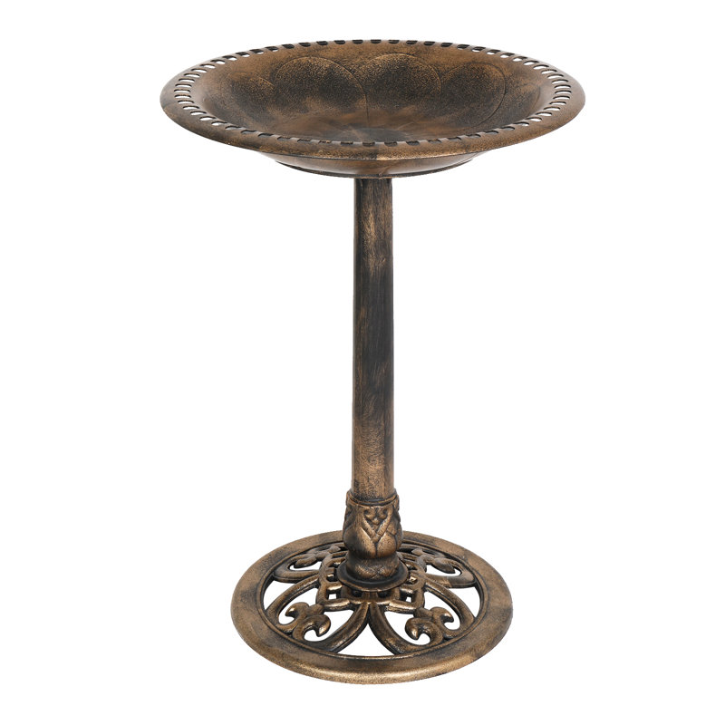 Salome Plastic / Acrylic Fountain Birdbath, Brown