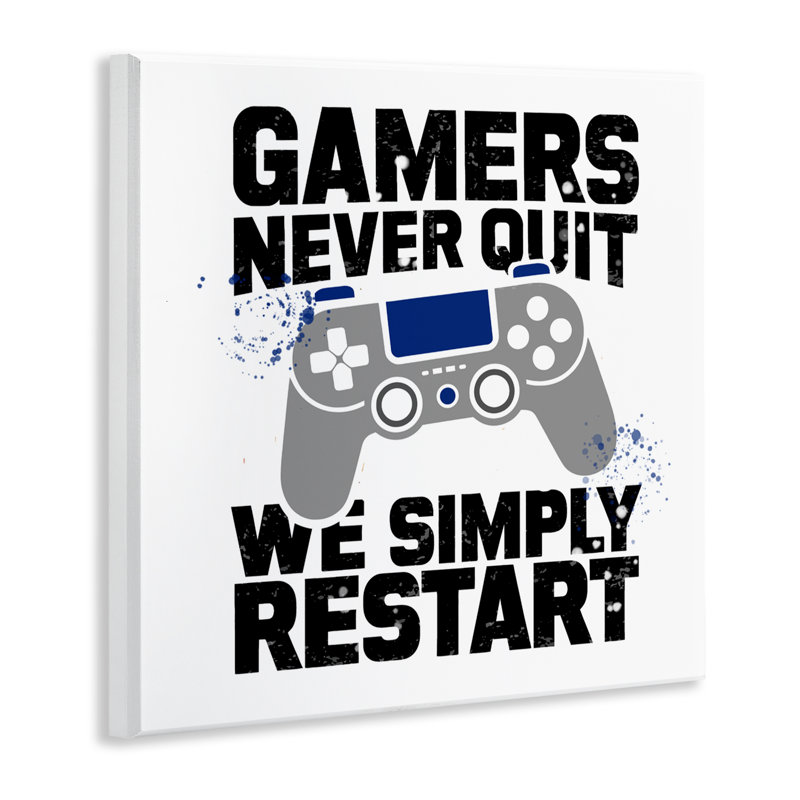 «Simply Restart Gamer Motivation», plaque murale par Kim Allen