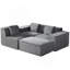 Canapé modulaire convertible avec repose-pieds et coussins, canapé modulaire en forme de L pour le salon-1060662099