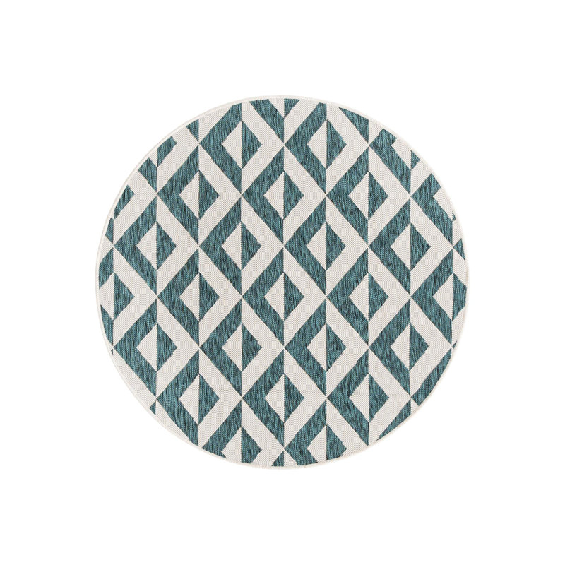 Tapis d'extérieur Drucilla Napa, Rond 4 pi 1 po