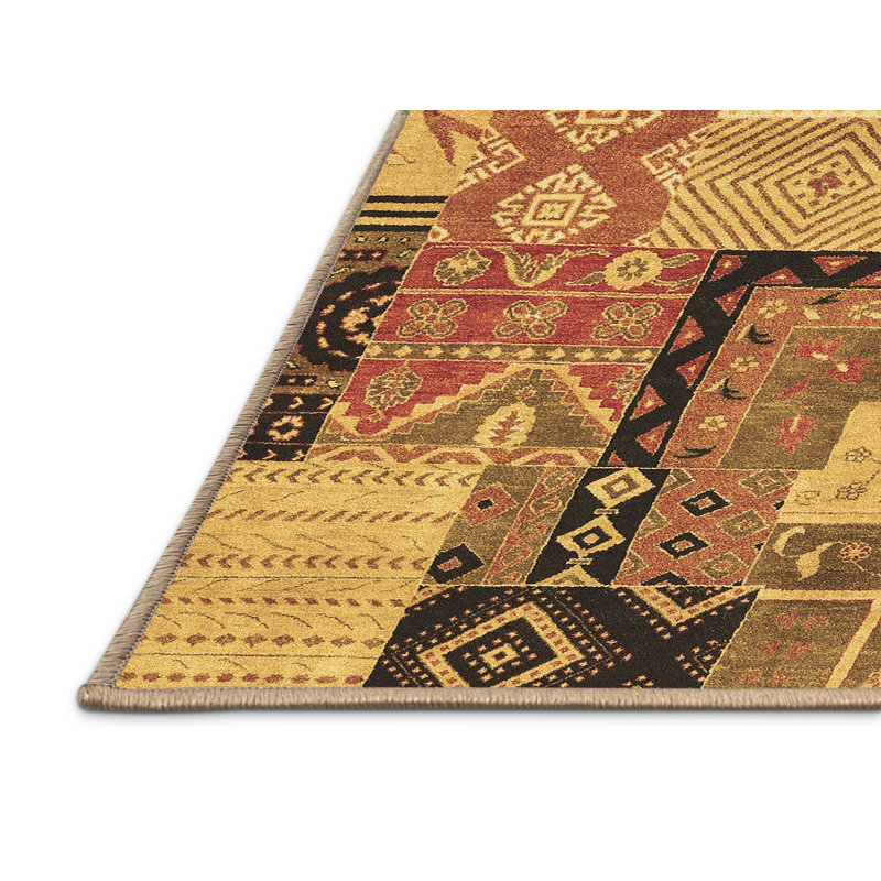 Tapis contemporains 2626 brun lavable à la machine, Rectangle 8 pi x 10 pi