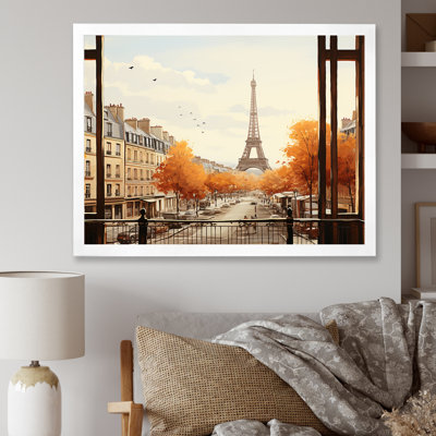 «Rustic Eiffel Tower Paris Window View III - City Paris», art mural