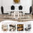 70'' Faux Marble Dining Table With Mirrored - Base, Rectangular Design, Modern Style, Silver And White, Versatile For Different Uses Base Shape, As Display