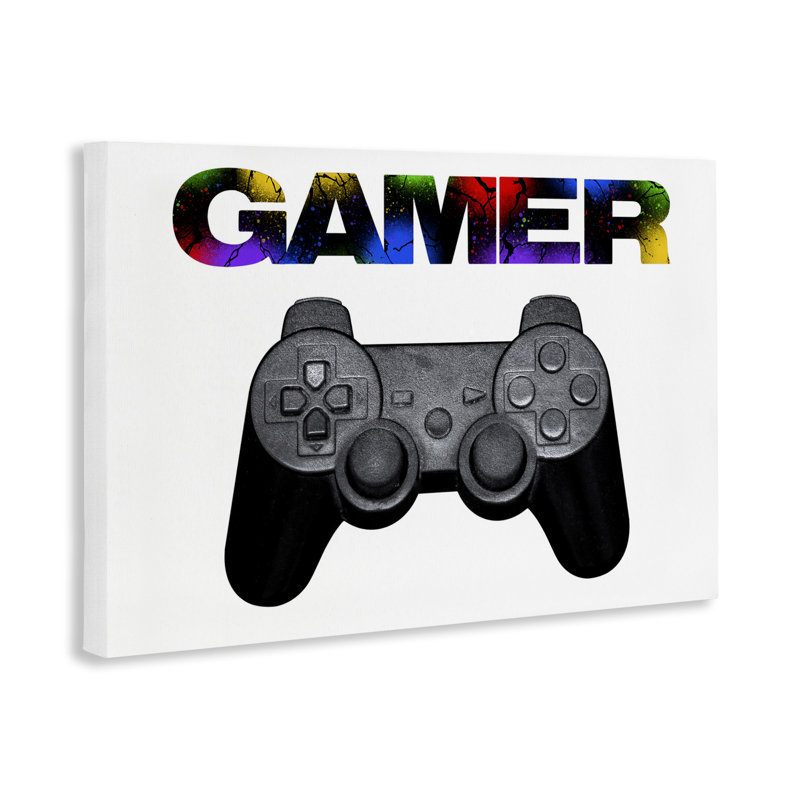 Toile Gamer with Rainbow Splatter, conception de Marcus Prime, H 16 po x l 24 po