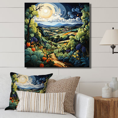 Countryside Summer Vines In I - Landscapes Canvas Art Print