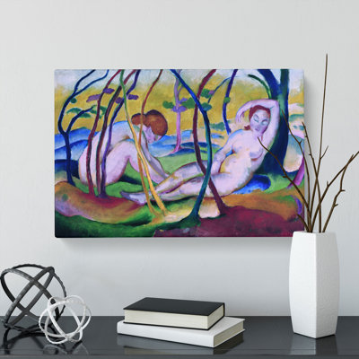 Nudes Under Trees by Franz Marc - Wrapped Canvas Painting