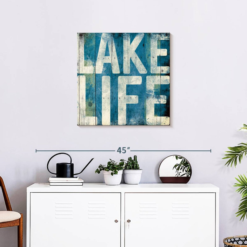 Bleu clair Tergel Lake Life, H 24 po x l 24 po