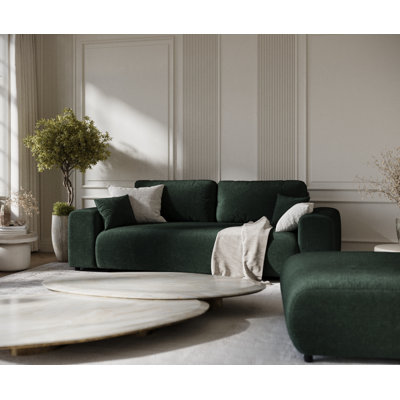 Three-seater square arm sofa