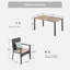 Ensemble repas pour 6 personnes avec table rectangulaire extensible, coussins inclus