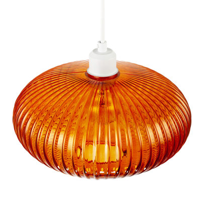 17cm H Glass Oval Pendant Shade ( No Direct Attachment Method )