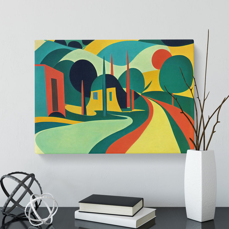 Pop Art Meadow Landscape Vol.2 Abstract - Wrapped Canvas, 35cm H x 50cm W x 3cm D