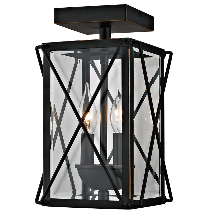 Oil Rubbed Bronze 2 - Bulb Outdoor Semi Flush Mount