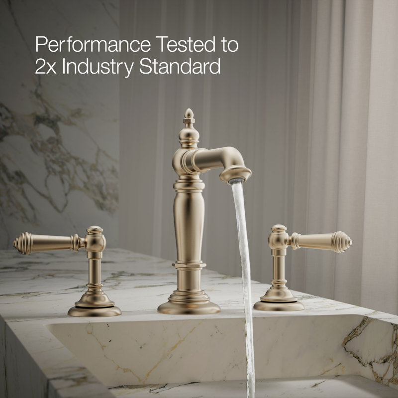 Artifacts® Widespread Bathroom Faucet with Drain Assembly, Vibrant Brushed Bronze