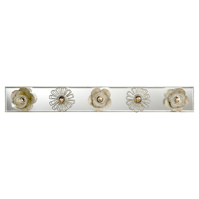 Keaton 5 - Light Bath Bar, Burnished Silver Leaf