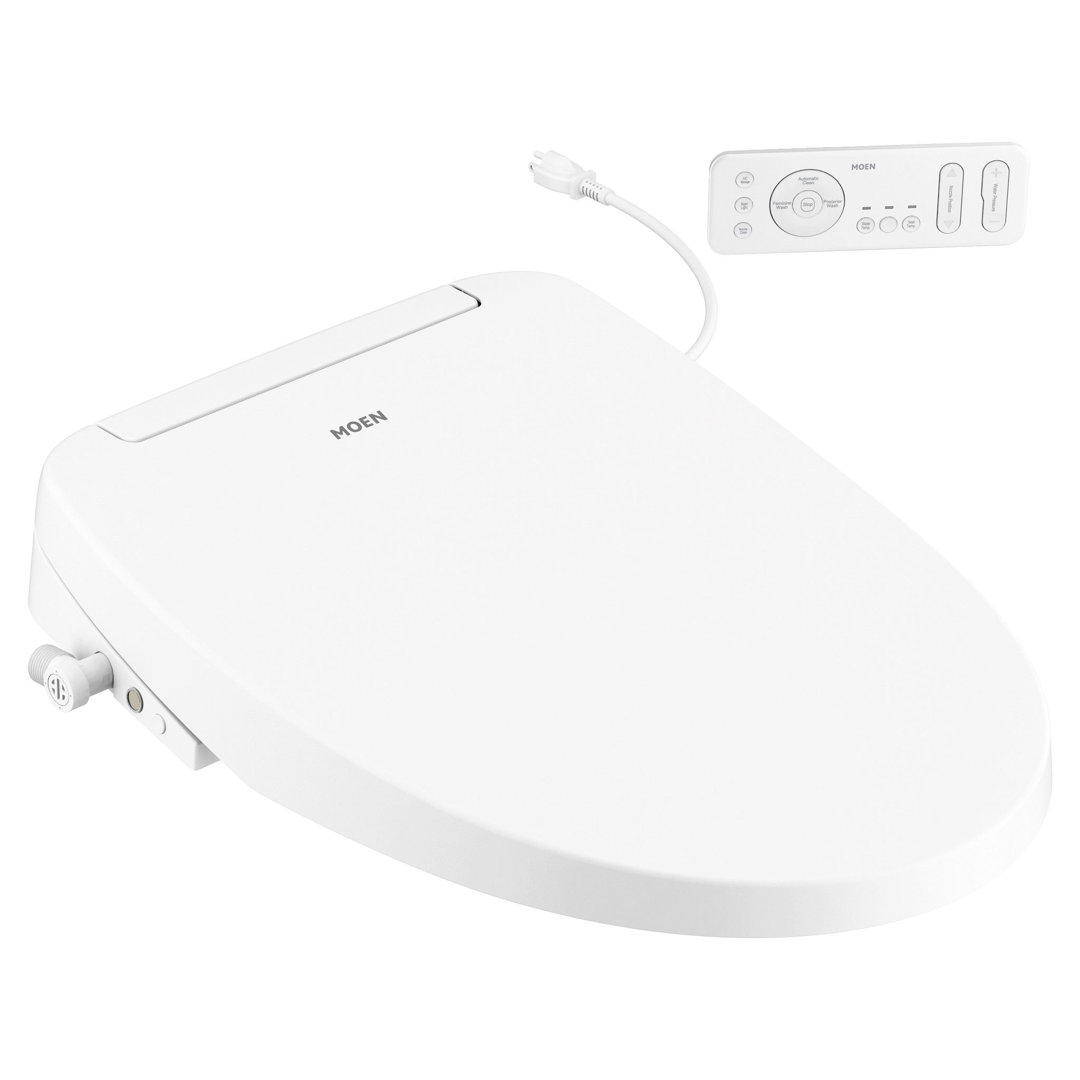 3-Series Electronic Bidet Seat with Remote Control in White Moen
