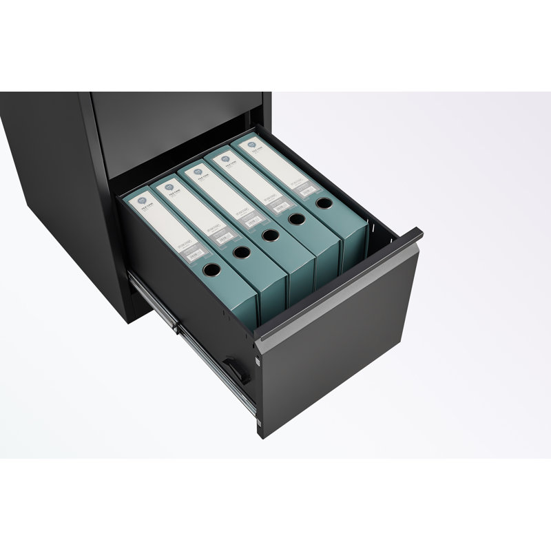 Metal frame File Cabinet with 3 Drawers, Black