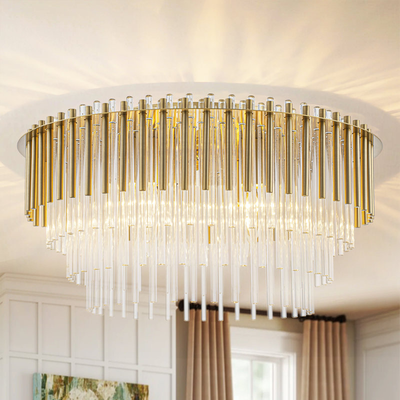 Plafonnier encastré en verre 4 lumières