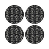 Crossbones Small Vegan Leather Round Pebble Placemat