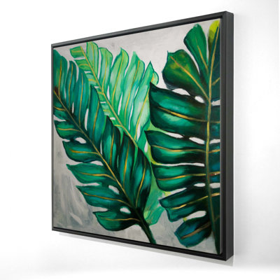«Three Big Exotic Plant Leaves» sur toile