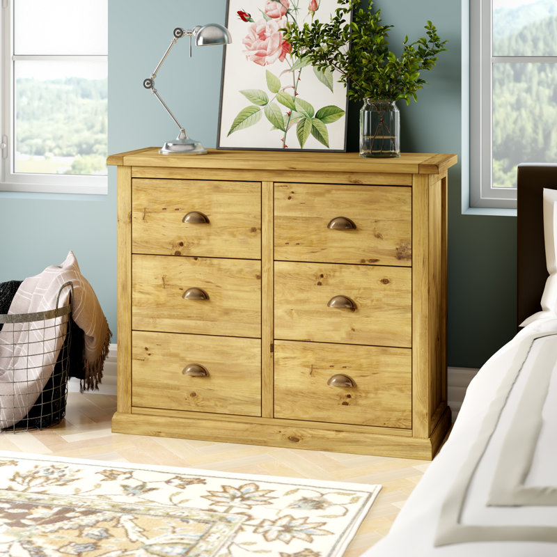 Sarkar 110cm W 6 - Drawer Chest of Drawers