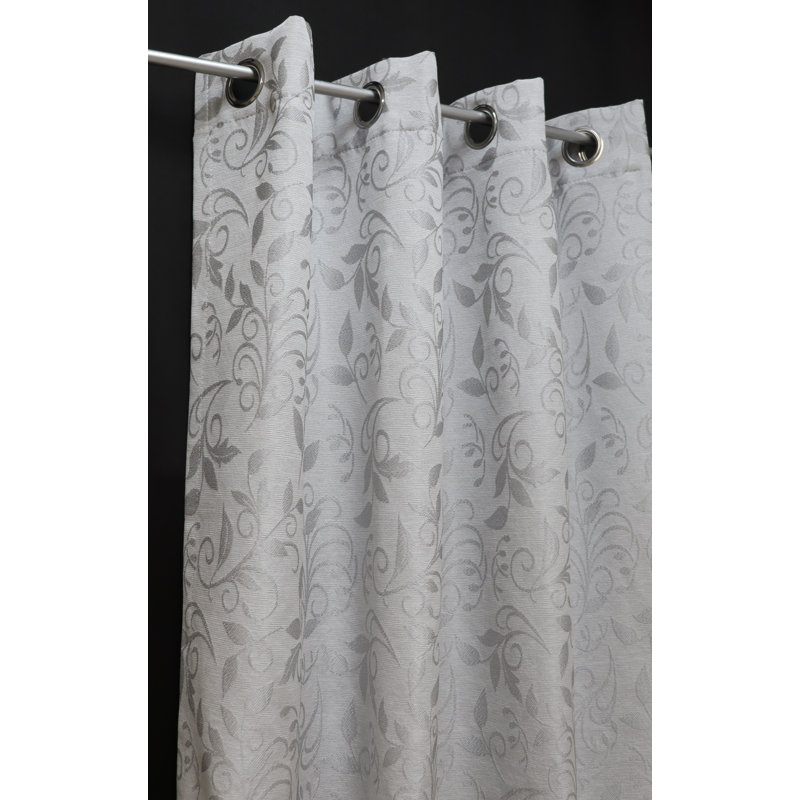 Panneau d'anneau en jacquard, Gris, L 54 po x L 95 po
