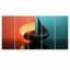 Coucher de soleil minimalisme bleu rouge horizon - ensemble d'art mural géométrique 5 pièces-713785493