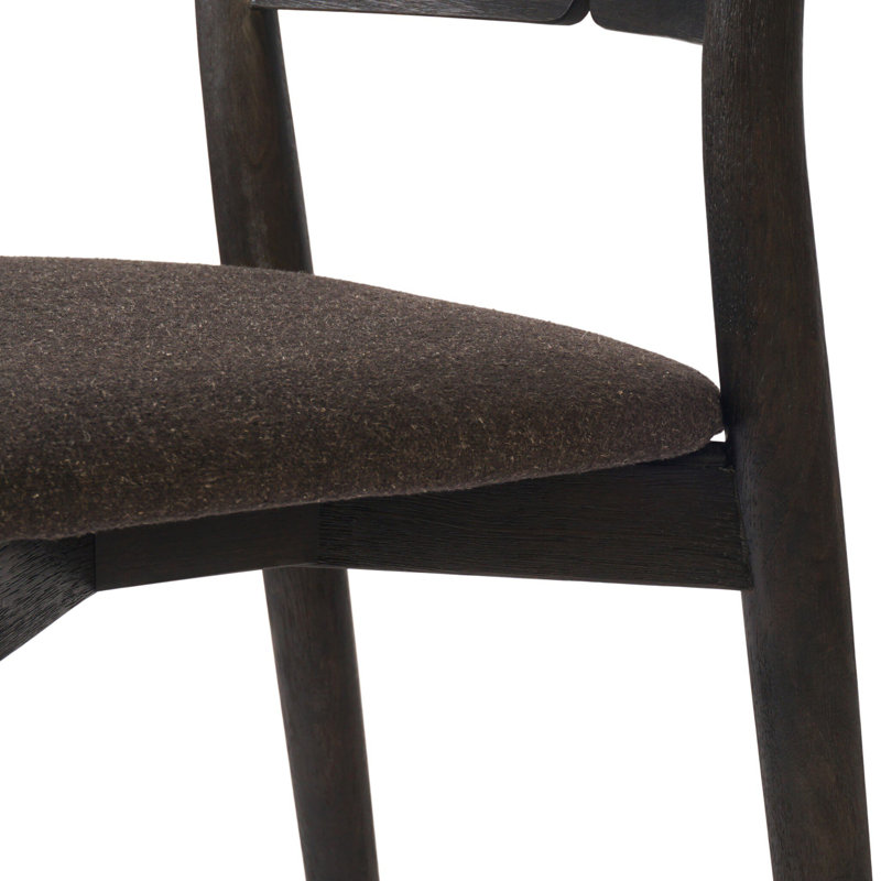 Grady Upholstered Dining Chair, Burnt Parawood
