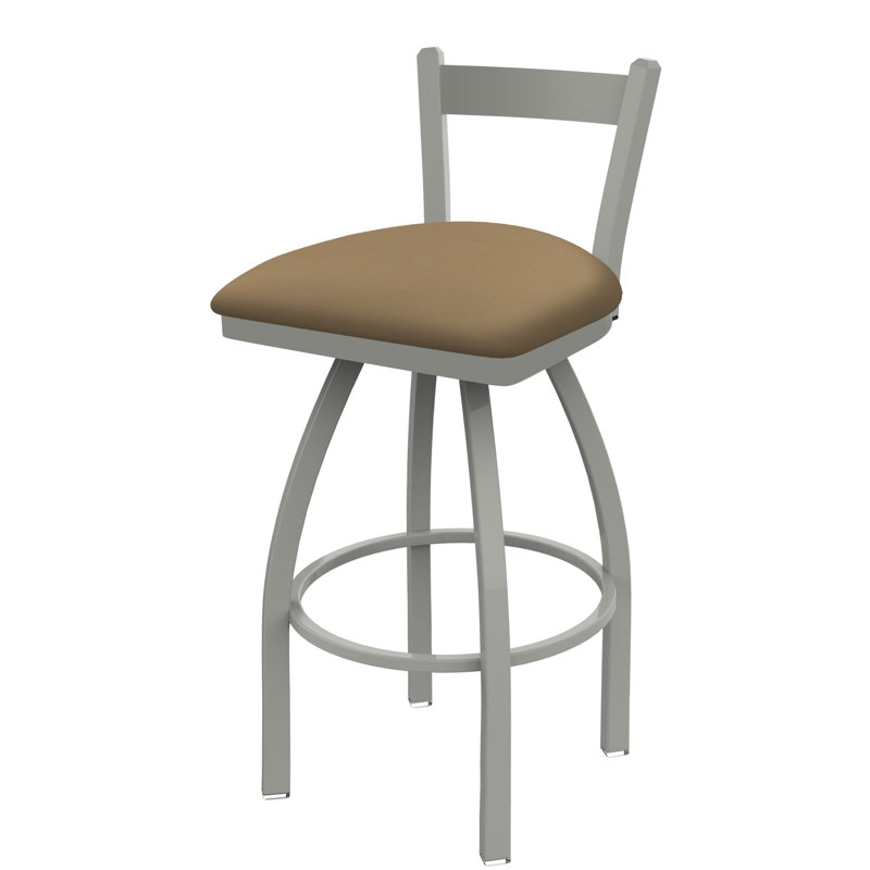 821 Catalina Low Back Swivel Bar Stool, Anodized Nickel, Canter Sand, Bar Stool (30" Seat Height)