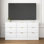 Commode 9 tiroirs, grande commode profonde de 63 po, armoire de rangement en bois avec 9 tiroirs pour la chambre à coucher, commodes longues pour le salon, couloir, panneau de tiroir avec motifs ondulés