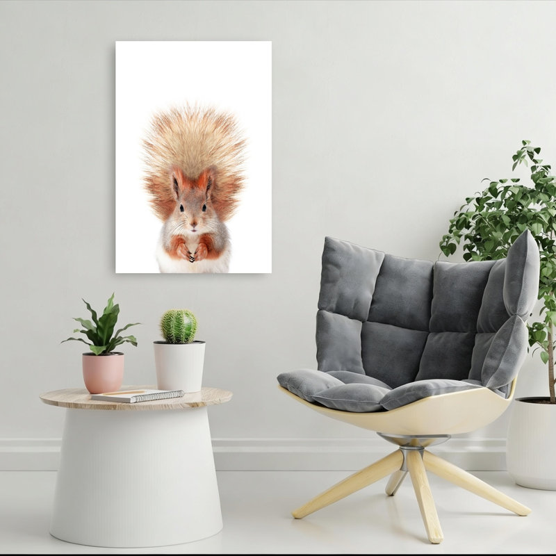 Baby Squirel Contemporary Squirrel Forest Wall Art Print by Kathrin Pienaar - Wrapped Canvas Print, 91.44cm H x 60.96cm W